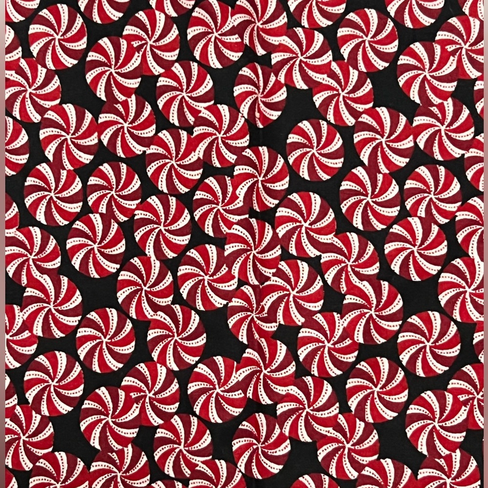 1 Yard 17 inches Peppermint Noel Collection fabric red white black Joanns Cotton